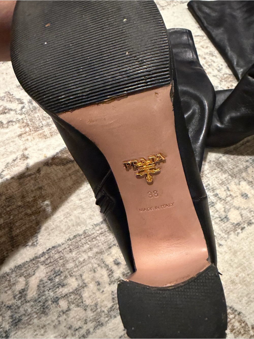 PRADA leather black women’s heeled boots - Picture 4 of 7